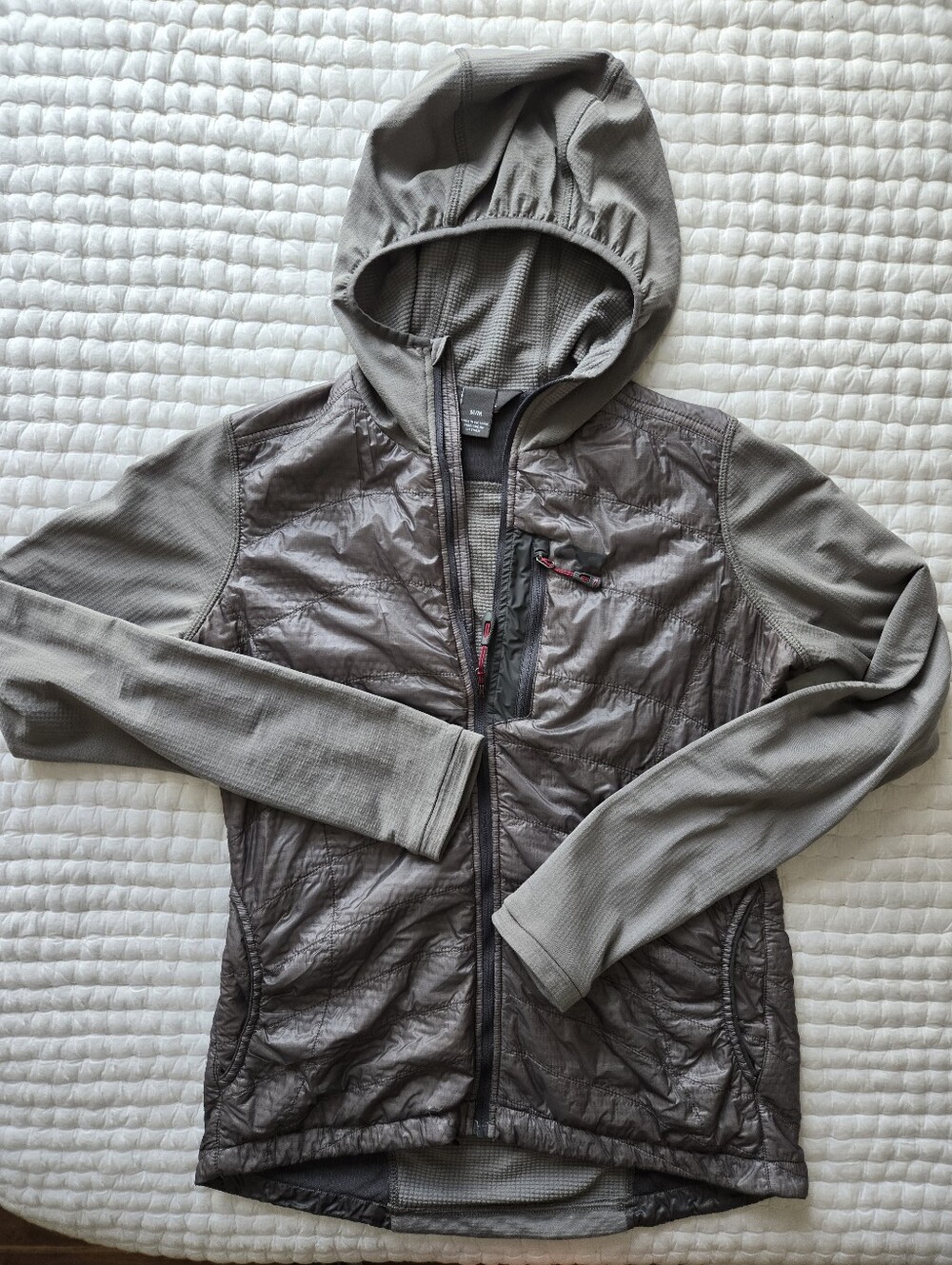 Women's Outdoor Research Lightweight Hooded Hybrid Jacket - Gray Size Medium